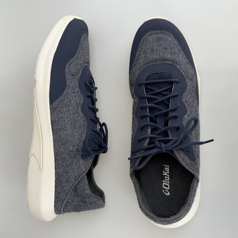 OluKai Koheo Hulu Sneaker Mens Size 13 10536-Dede Wool Trench Blue